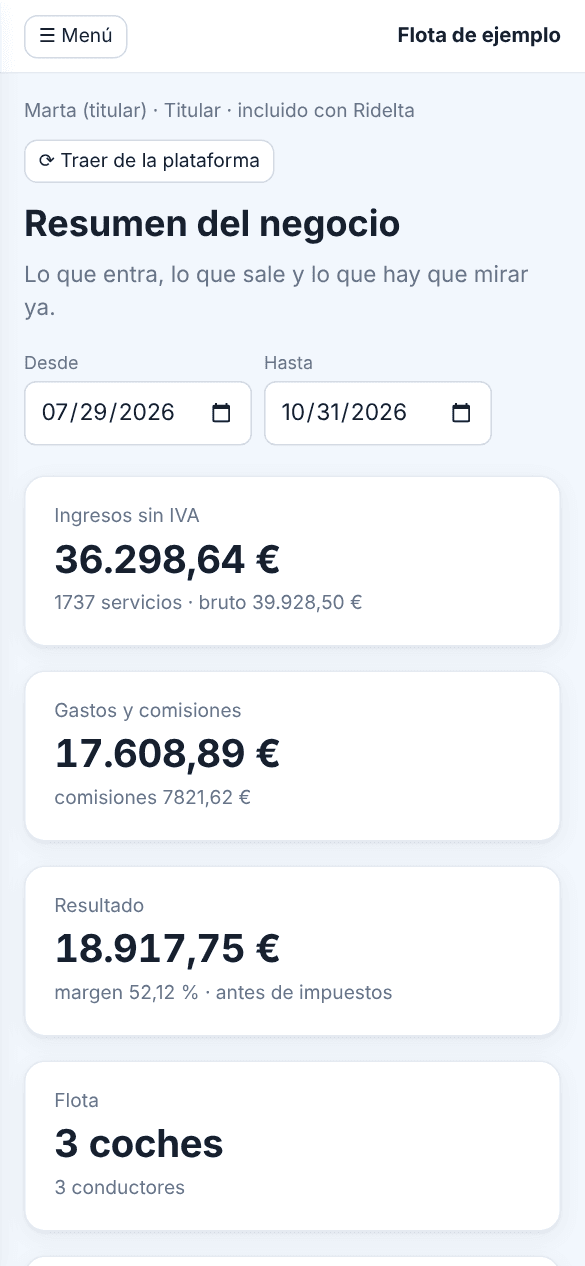 Resumen en el móvil